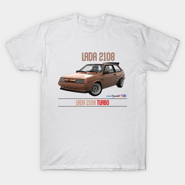 Lada 2108 Turbo Golden Ochre T-Shirt by PjesusArt